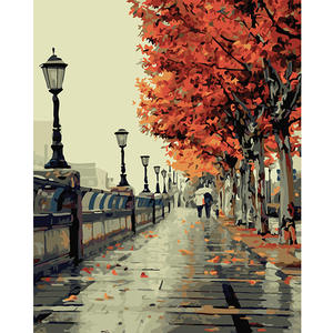 Vente en gros OEM ODM kits de conception de photos personnalisés paysage de rue impressionnisme peinture par numéros sur toile - Product Image 1