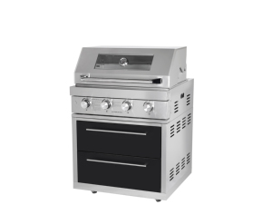 Barbecue a Gas Portatile a 4 Bruciatori in Acciaio Inox con Altezza Regolabile, Controllo Remoto, Alimentazione GPL/Gas Naturale, Coperchio in Vetro ad Alta Temperatura - Product Image 1