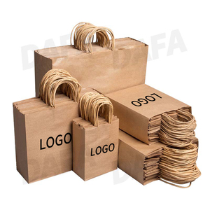 Có thể tái chế Logo tùy chỉnh nâu kraft túi giấy, tùy chỉnh mua sắm xử lý Kraft túi giấy với logo - Product Image 1