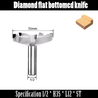 YUFU Fraise à bois à fond diamanté, à une dent, non revêtue, HRC65, pour machine de fraisage et gravure conventionnelle, OEM