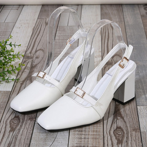 Summer New Arrival Large Square Toe <b>Sandals</b> for Women Wholesale Chain Thick Heel Design - Product Image 6