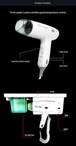 Asciugacapelli Professionale ad Alta Velocità <span class=keywords><strong>a</strong></span> Batteria con Motore DC da 1200W <span class=keywords><strong>per</strong></span> Viaggi e Uso Domestico - Product Image 3