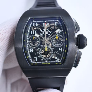 Reloj de pulsera para hombre multifunción con hora saltarina, esfera de fibra de carbono y zafiro 011, de lujo, discreto y superventas. - Product Image 1