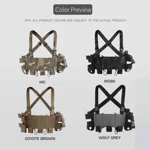 전술용 체스트 리그 경량 WG 미니멀리즘 저가시성 보안 다목적 이중층 트리플 탄창 파우치 - Product Image 5