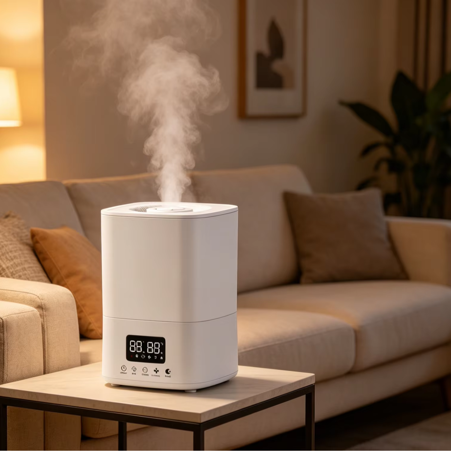 Hot Low Noise 7 Colors LED Light Customized Smart Ultrasonic Humidifier Household Use Ultrasonic Humidifier