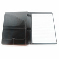 Porte-documents en cuir A4 personnalisé avec clip, bords pliés, marque JMZ, modèle HU-70043A4, pour présentations de gestionnaires, 318x245x20mm