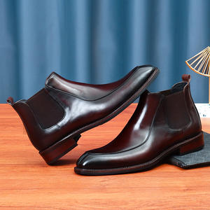 Botas de Tobillo para Hombre, Primavera-Otoño, Parte Superior de Cuero Genuino con Estampado de Leopardo, Suela de Goma, Impermeables, para Trabajo - Product Image 6