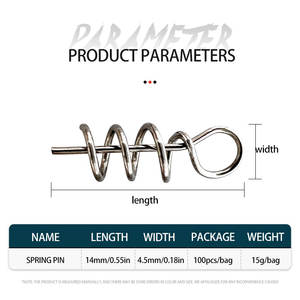 Ver de pêche manivelle crochet goupille de centrage appâts de pêche leurre souple plates-formes loquet fixe aiguille ressort torsion serrure accessoires - Product Image 5