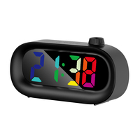 Réveil électronique intelligent de table pour enfants, avec affichage numérique LED coloré, miroir multifonctionnel et affichage de la température, grand format