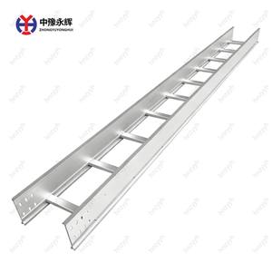 Bandeja de cables de escalera de acero galvanizado en caliente 200x100mm para cableado de alimentación de fábrica industrial y tendido de cables de construcción - Product Image 1