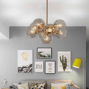 JACKSUN Lampe suspendue en <span class=keywords><strong>verre</strong></span> pour magasin de vêtements Café Sphère moléculaire de luxe en forme de haricot <span class=keywords><strong>Luminaire</strong></span> décoratif - Product Image 3