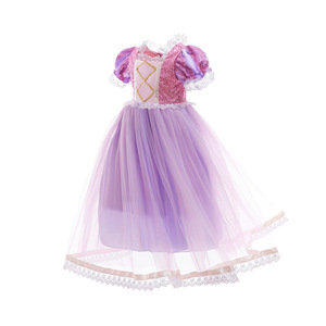 Niñas Anime princesa vestidos <span class=keywords><strong>de</strong></span> verano niñas Cosplay <span class=keywords><strong>Rapunzel</strong></span> <span class=keywords><strong>vestido</strong></span> Año Nuevo carnaval disfraz cumpleaños fiesta <span class=keywords><strong>vestido</strong></span> para niñas - Product Image 5