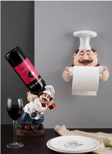 Decoraciones de cocina de resina, soporte de papel de <span class=keywords><strong>Chef</strong></span> grueso, toalla, decoración de pared - Product Image 4