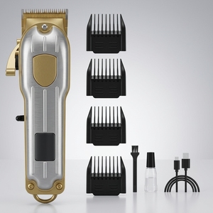 Cuchilla de Acero Inalámbrica Recargable Profesional Avanzada, Tijeras Eléctricas USB de Aleación de Aluminio, para Belleza en el Hogar y Salón de Peluquería - Product Image 2