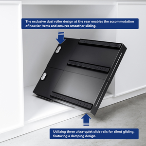 Étagères coulissantes réglables pour armoire, organisateur extensible à 3 rails, sans perçage, pour cuisine et garde-manger, étagères adhésives enroulables - Product Image 3