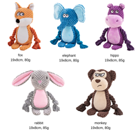 Nouveau jouet interactif pour animaux de compagnie en peluche sonore avec corde en coton, motifs renard, grenouille, cochon, chien, pour entraînement et jeu de tirette, jouets à mâcher couineurs pour animaux de compagnie, vente chaude au détail