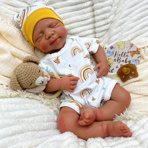 Muñeca Afroamericana <span class=keywords><strong>Reborn</strong></span>, Muñecas Bebé <span class=keywords><strong>Reborn</strong></span> de Piel Oscura, Juguete Suave, Anatómicamente Correcto, Muñecas <span class=keywords><strong>Reborn</strong></span> con Boca Abierta para Coleccionistas - Product Image 2