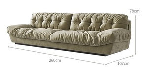 Canapé <span class=keywords><strong>Baxter</strong></span> Cloud, style mid-century, Wabi Sabi, canapé droit en tissu, tissu mat vintage, canapé design pour petit salon - Product Image 6