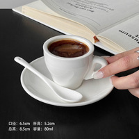 Ensemble tasse et soucoupe à café cappuccino latte art de style européen en céramique blanc pur Tasse à thé au lait Tasse à thé universelle pour hôtel