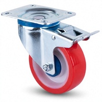 Roue pivotante de 8 pouces avec frein intégré, type européen, pour chariot industriel et équipement lourd