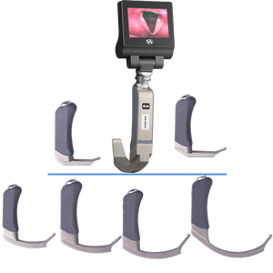 Laryngoscope vidéo intelligent réutilisable avec écran intégré, imagerie à faible latence pour les anesthésistes et les techniciens médicaux d'urgence - Product Image 1