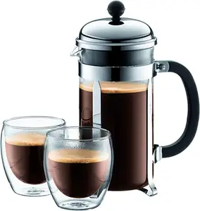 Kingze Cafetera Francesa Coffee Plunger Tumbler Travel Espresso Glass Coffee Tea Pot Portable Coffee Press French