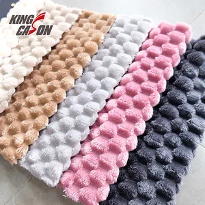 Kingcason China Factory Custom Color Comfortable Turtle jacquard 100% Polyester Weft Fuzzy Fluffy Flannel Fleece Fabric For Coat