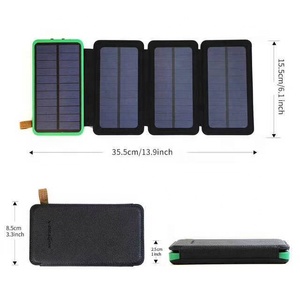 Plegable Solar banco de potencia <span class=keywords><strong>20000mAh</strong></span> para iPhone <span class=keywords><strong>Xiaomi</strong></span> <span class=keywords><strong>Mi</strong></span> Powerbank batería externa portátil impermeable Poverbank con linterna - Product Image 4