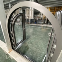 Ventana Abatible Vertical de Diseño Personalizado, Estilo Francés Moderno, de Aleación de Aluminio, para Sala de Estar