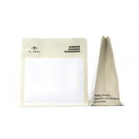 Sachet d'emballage en kraft direct usine pour aliments, snacks, noix, biscuits, grains de café, avec fermeture à glissière latérale à 8 côtés, fond plat laminé