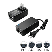 Inyector POE Pasivo Personalizado de 24 V 1 A, 48 V 0,5 A, 24 W, Enchufe para EE. UU., UE y Reino Unido, Adaptador de Corriente POE Ethernet para Cámara IP, Puente WLAN