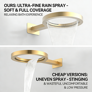 Robinetterie de Douche Pluie Baignoire Encastrée en Laiton, Tête de Douche Digitale de Salle de Bain en Acier Inoxydable 304, Ensemble Luxueux - Product Image 6