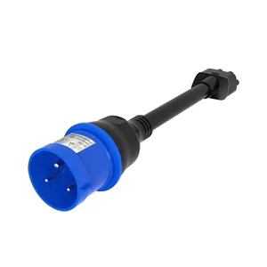 Conector de cable de extensión de cargador NEMA 14-50 Tesla Model S,3,X,Y Gen 2 Ev, adaptador CEE azul de 3 pines, salida de 250V a 32A 10 pulgadas