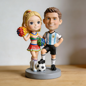 Figurine bobblehead artistique personnalisée en polyrésine faite à la main pour les couples, voyage d'aventure en <span class=keywords><strong>montagne</strong></span> enneigée - Product Image 2
