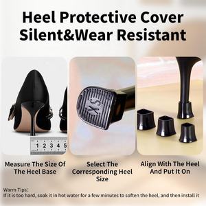 Protectores de Tacón Antideslizantes, Duraderos y Ligeros de PVC con Cancelación de Ruido, Puntas de Repuesto para Tacones Altos - Uso en Exteriores - Product Image 5