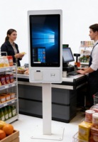 Kiosco de Autoservicio con Pantalla Táctil Capacitiva de 21.5 Pulgadas, Windows, Android 11, Escáner de Códigos QR, Lector de Tarjetas para Restaurante y Supermercado