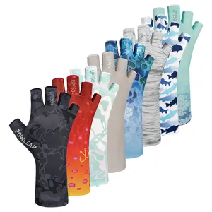 Gants de Guide de pêche à la mouche à séchage rapide, conception de camouflage professionnel, gants de Protection UPF50 légers sans doigts pour hommes et femmes