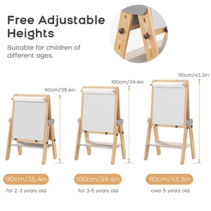 Caballete <span class=keywords><strong>3</strong></span> en 1, Caballete Magnético de Doble Cara para Niños, Altura Ajustable, Caballete de Madera para Niños, Juguete Educativo, Caballete de Arte Plegable para Niños - Product Image 5