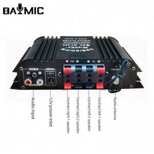 Amplificateur de voiture numérique mini Hifi professionnel 2 canaux BT998 Audio 4 sorties - Product Image 6