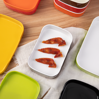 Assiettes rectangulaires réutilisables shabu empilables en mélamine plats de buffet restaurant assiette en plastique pour marmite chaude