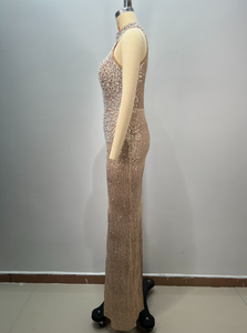 ED2800 Damen bekleidung Elegante ärmellose edle Pailletten perlen <span class=keywords><strong>Prom</strong></span> Party <span class=keywords><strong>Prom</strong></span> Kleider Frauen Abend Maxi kleid - Product Image 4