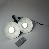 Lampe suspendue double à intensité variable avec télécommande intelligente, éclairage extérieur pour jardin et camping, panneau solaire séparé pour abri de jardin