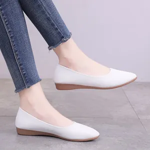 Women's Single Shoes 2022 New Autumn Casual Outdoor Flat Sole Rubber Wholesale Fashion Breathable Pointed Ladies Closed Shoes
