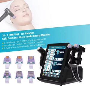 Appareil de rajeunissement cutané à radiofréquence à micro-aiguilles 3-en-1 avec masseur facial liftant et marteau de cryothérapie, prix usine - Product Image 1