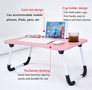 Bureau pliable pour ordinateur portable avec porte-gobelet - Plateau portable pour <span class=keywords><strong>lit</strong></span> et canapé - Product Image 3