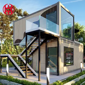 Eu Standaarden Modulaire Prefab Luxe Villa Tiny Container Huis Kantoor Voor Club/Hotel Met Badkamer