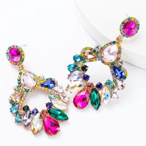 <span class=keywords><strong>Orecchini</strong></span> Pendenti Boho Vintage con Strass Colorati e Perline di Vetro, Gioielli di Lusso per Donne - Product Image 6