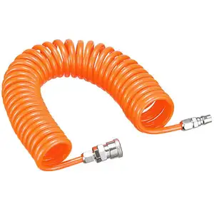 Manguera de aire en espiral de PU naranja de alta calidad, 8x5mm, 10m, con conector rápido