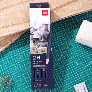 Crayons à <span class=keywords><strong>dessin</strong></span> hexagonaux en bois de tilleul <span class=keywords><strong>bleu</strong></span> Deli S999-2H, 12 pièces/boîte, crayons à croquis pour étudiants, 192 boîtes*12 pièces=2304 pièces par carton - Product Image 6