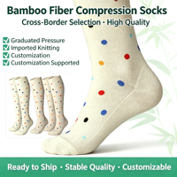 Chaussettes de compression en fibre de bambou premium 2026 pour femmes et hommes, hauteur mollet, soutien gradué, pour la course, la corde à sauter, le fitness et la récupération